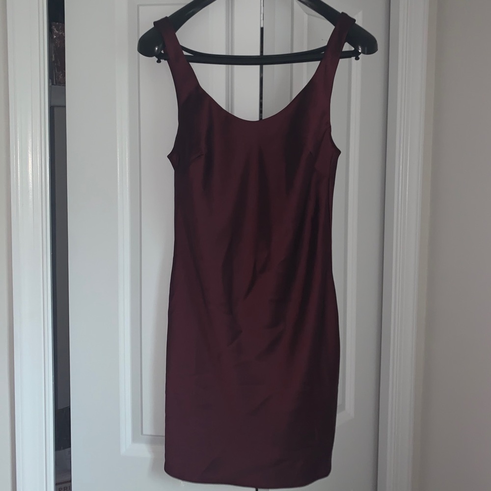 Burgundy silk dress